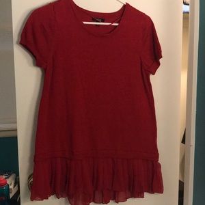 Short sleeve red sweater